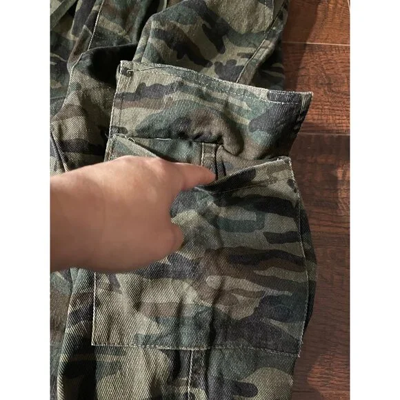 Mens Y2K Camouflage Cargo Pants Elastic Waist Drawstring100% Cotton Size Large - Picture 7 of 12